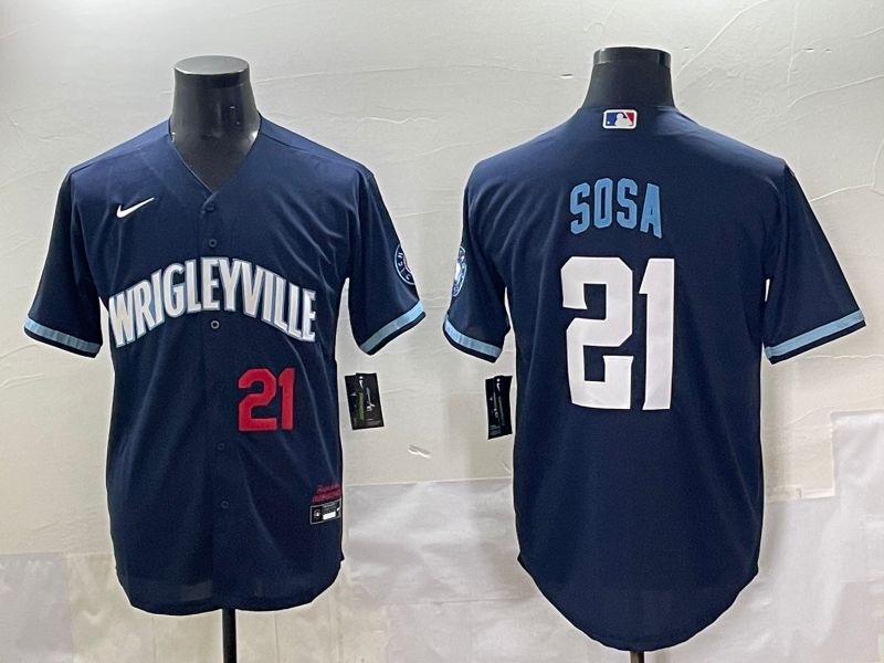 Men 2025 Chicago Cubs #21 Sosa Drak Blue City Edition Nike MLB Jersey style 3->chicago cubs->MLB Jersey